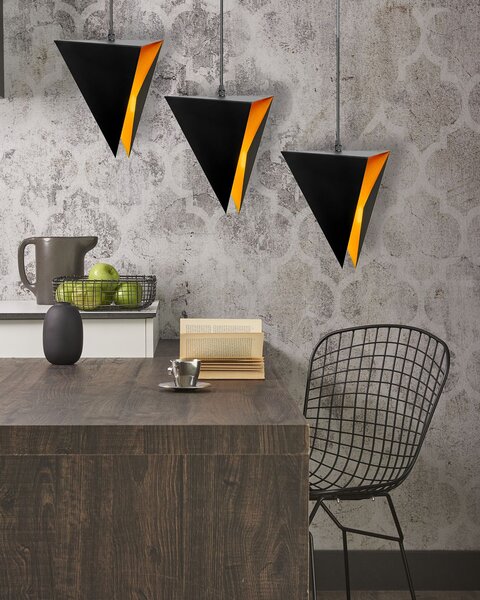 Toolight - Trojúhelníková stropní lampa 3xE27 APP254-3CP, černá, OSW-08009