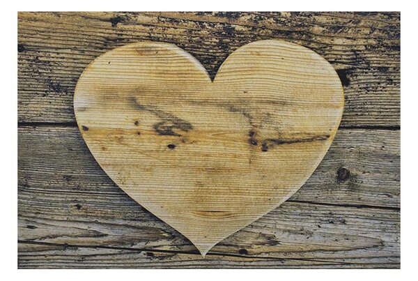 Malá rohožka dřevěné srdce - 40*30*1cm
