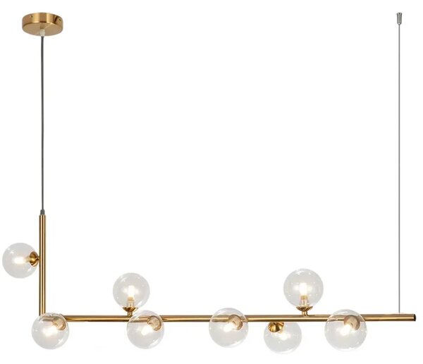 Toolight - Závěsná kovová lampa 8xG9, zlatá, OSW-03402