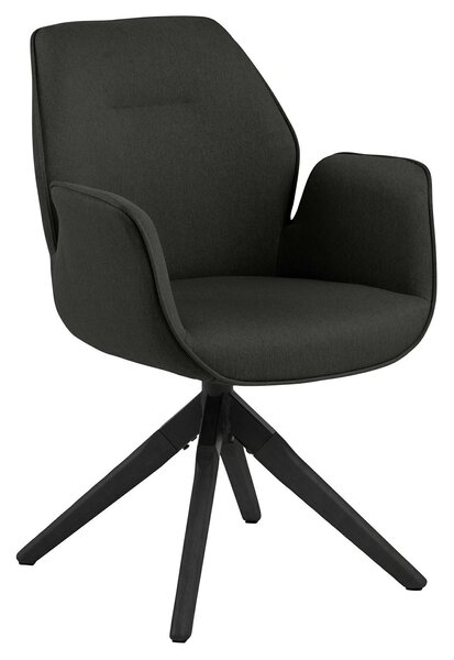 Židle otočné Aura tmavě šedá /černá, dřevo, barva: černá