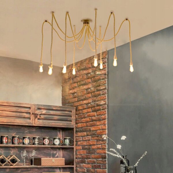 Toolight - Závěsná lampa 6xE27 APP680-6CP, zlaté lano, OSW-07864