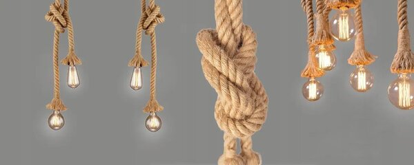 Toolight - Závěsná lampa 6xE27 APP680-6CP, zlaté lano, OSW-07864