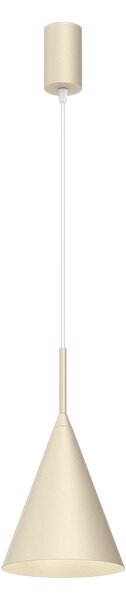 Závěsné svítidlo Capital, 1x krémové kovové stínítko, (fi 17cm), cr