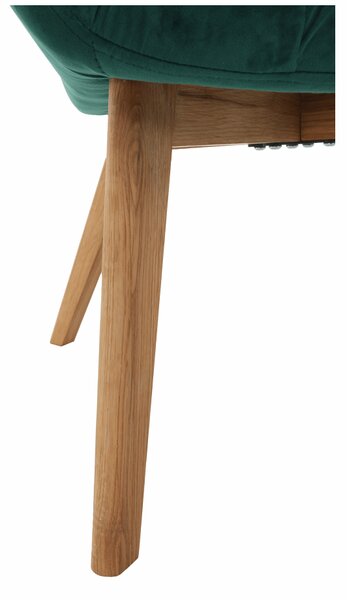 KONDELA Designové křeslo, smaragdová/dub, FONDAR