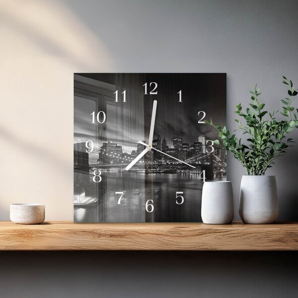 Skleněné hodiny Město zskb-30x30-00085070