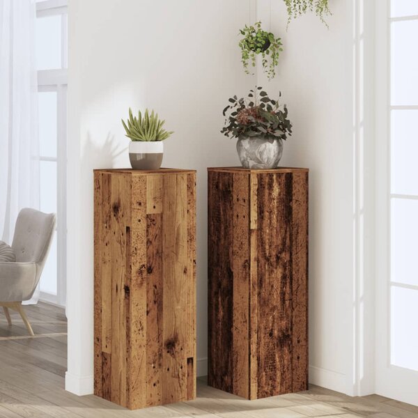Stojany na rostliny 2 ks old wood 33x33x100 cm kompozitní dřevo