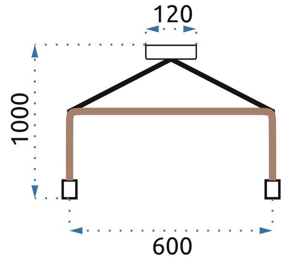 Toolight - Závěsné svítidlo 5xE27 (kov-lano) APP210-3CPR, hnědá-černá, OSW-07863