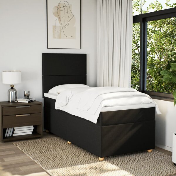 Box spring postel s matrací černá 80 x 200 cm textil 3291102