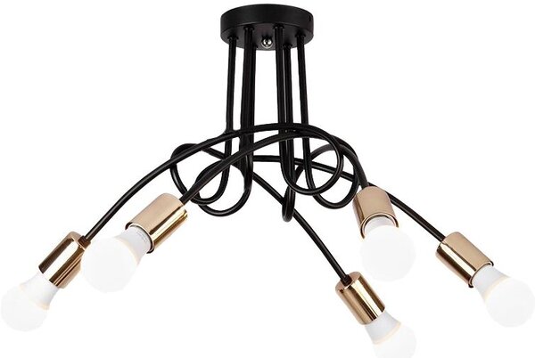 Toolight Lampa Paradise 5 černé zlato APP518-5C