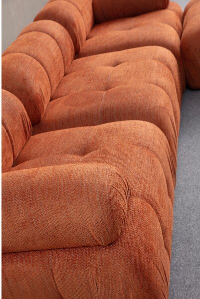 Rohová sedací souprava Pettit 3 (oranžová). Akce -25%