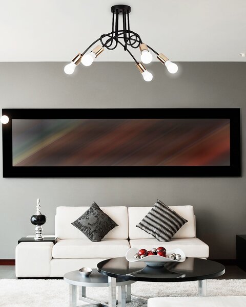 Toolight Lampa Paradise 5 černé zlato APP518-5C