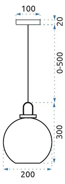 Toolight - Závěsné svítidlo ze skla 1xE27 60W APP442-CP, zlatá, OSW-05633