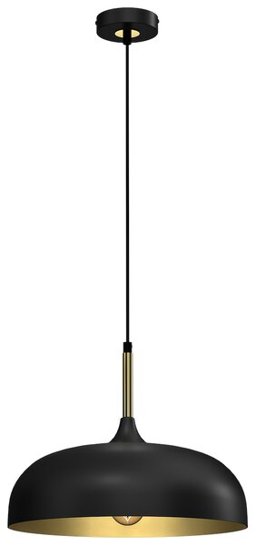 Závěsné svítidlo Lincoln, 1x zlaté/černé kovové stínítko, (fi 35cm), b/g
