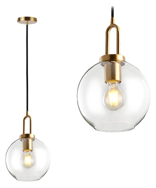 Toolight - Závěsné svítidlo ze skla 1xE27 60W APP442-CP, zlatá, OSW-05633