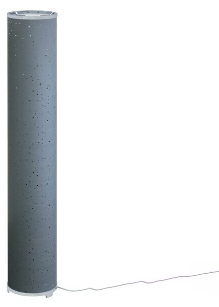 ELC Birkara stojací lampa v šedé barvě, tvar válce