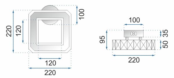 Toolight - LED křišťálové nástěnné svítidlo 10W, teplé světlo, APP415-W, chromová, OSW-65013