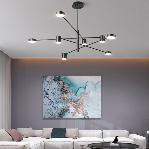 Toolight Toolight, LED stropní svítidlo s 8 rameny 75x124 cm APP598-8C, černá, OSW-08566