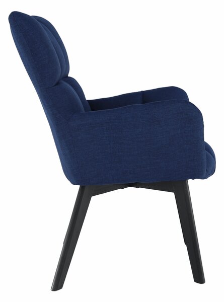 KONDELA Designové křeslo, modrá / černá, FONDAR