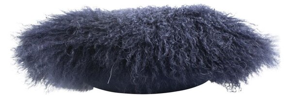 Polštář modrá ovčí kůže kudrnatý dlouhý chlup Navy Curly - 40*40*10cm - Mars & More