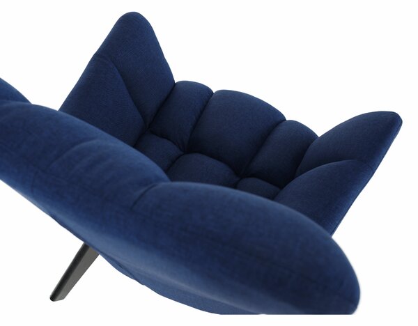 KONDELA Designové křeslo, modrá / černá, FONDAR