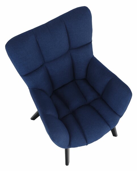 KONDELA Designové křeslo, modrá / černá, FONDAR