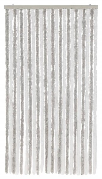 Závěs proti hmyzu světle šedý a bílý 100 x 230 cm žinylka