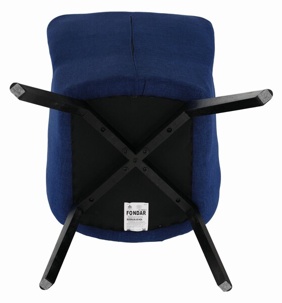 KONDELA Designové křeslo, modrá / černá, FONDAR