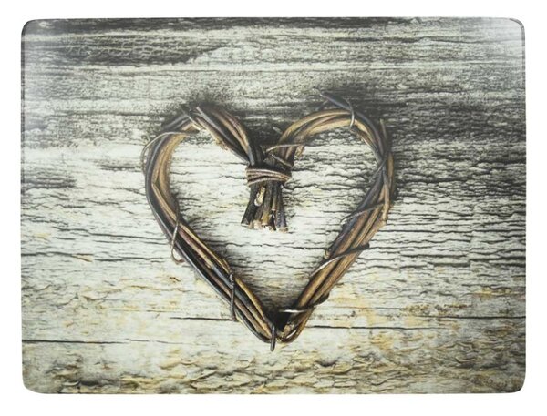 4ks pevné korkové prostírání srdce z větviček Heart Twig - 30*40*0,4cm