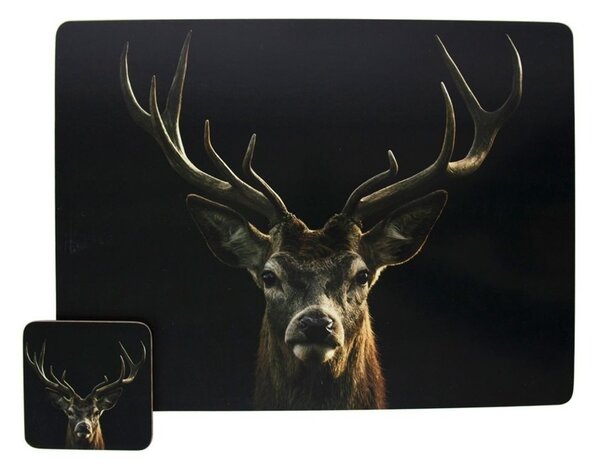 4ks pevné korkové prostírání s jelenem Black Deer - 30*40*0,4cm - Mars & More