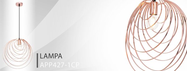 Toolight - Moderní stropní lampa APP427-1CP, růžové zlato, OSW-00559