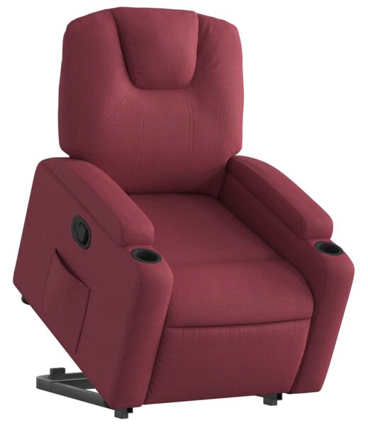 Zvedací polohovací křeslo vínové textil 3204371