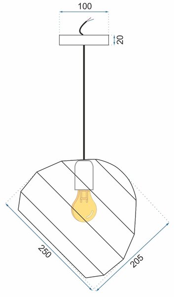 Toolight Závěsná stropní lampa s kuličkou APP381-1CP