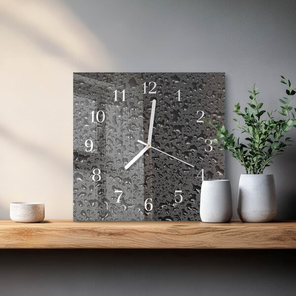 Skleněné hodiny Kapky vody zskb-30x30-00082263