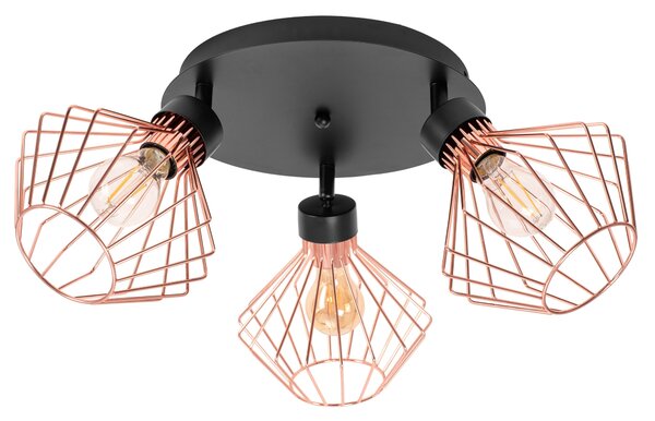 Toolight - Stropní lampa typu reflektor 392195, černá-růžové zlato, OSW-08561
