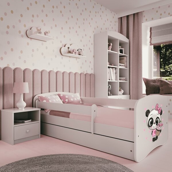 Kocot kids Dětská postel Babydreams panda bílá, varianta 70x140, bez šuplíků, bez matrace