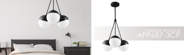 Toolight - Stropní svítidlo 3xE27, černá-bílá, OSW-05365