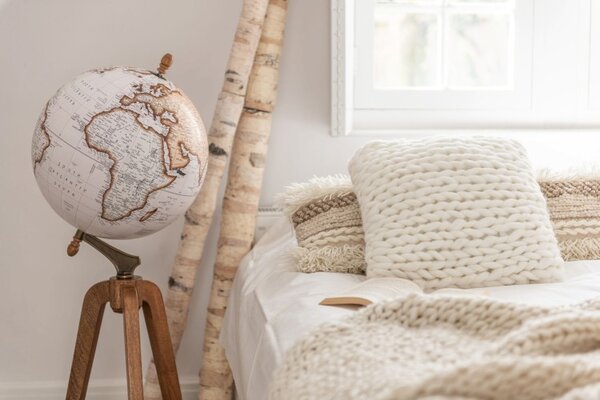 Pletený krémový polštář Tricot white - 40*40 cm - J-Line by Jolipa