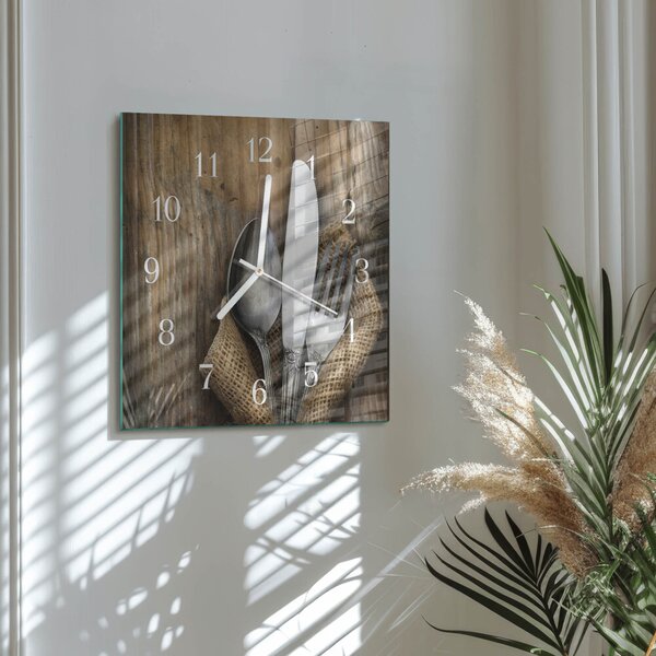 Skleněné hodiny Příbory zskb-30x30-00091783