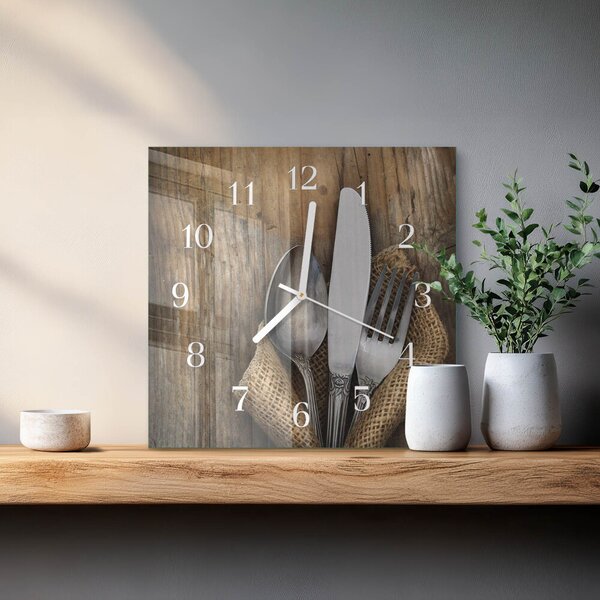 Skleněné hodiny Příbory zskb-30x30-00091783