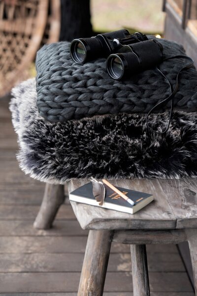 Pletený černý polštář Tricot black - 40*40 cm - J-Line by Jolipa