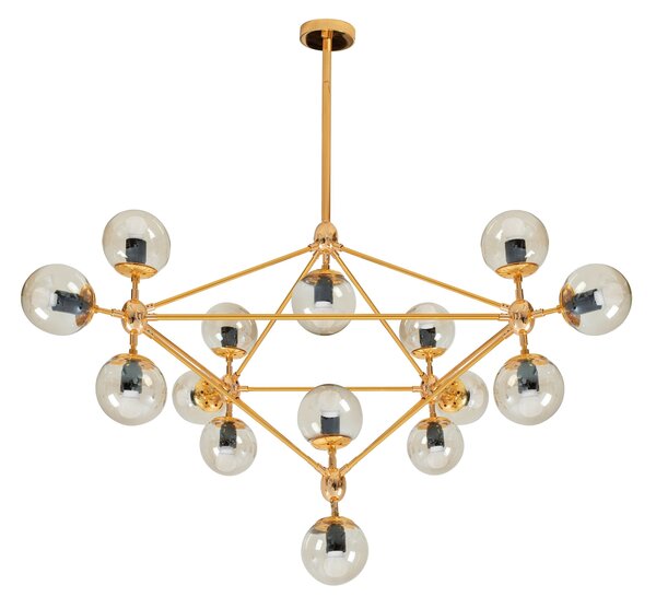 Toolight - Stropní závěsné svítidlo 15xE27 APP267-15C, zlatá, OSW-00647