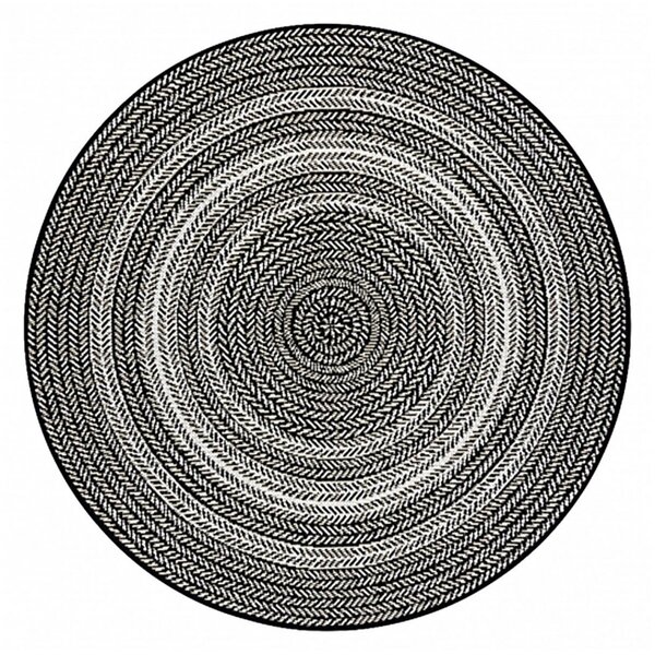Kusový koberec Boho černý kruh 120cm