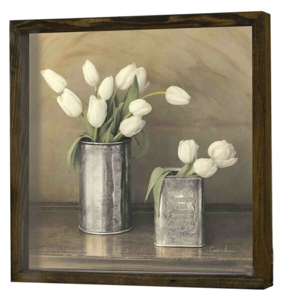 Wallity Nástěnný obraz Tulip 34x34 cm béžová/bílá