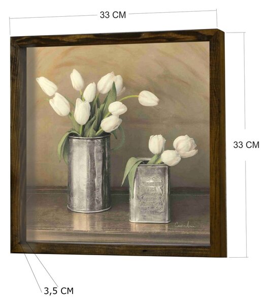 Wallity Nástěnný obraz Tulip 34x34 cm béžová/bílá