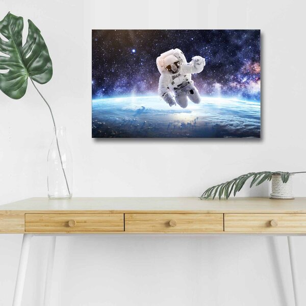 Wallity Obraz s LED osvětlením ASTRONAUT VE VESMÍRU 45 x 70 cm