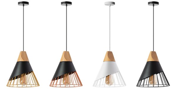 Toolight - Skandidávská závěsná stropní lampa 1xE27 APP223-1CP, černá-hnědá, OSW-00890