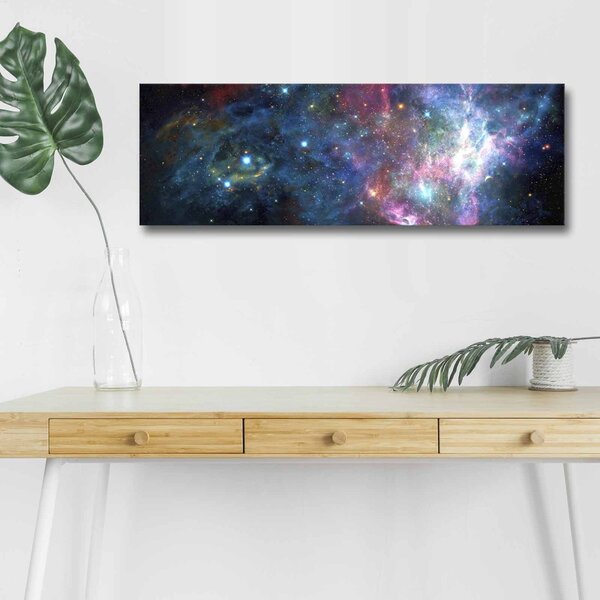 Wallity Obraz s LED osvětlením NOČNÍ GALAXIE 30 x 90 cm