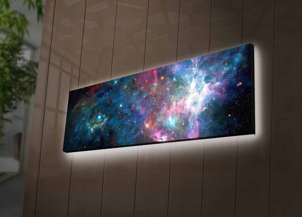 Wallity Obraz s LED osvětlením NOČNÍ GALAXIE 30 x 90 cm
