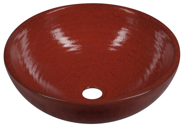 ATTILA keramické umyvadlo, průměr 42,5 cm, tomatová červeň DK003
