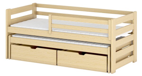 Dětská postel 90 cm SIMO (s roštem a úl. prostorem) (borovice). 1013056